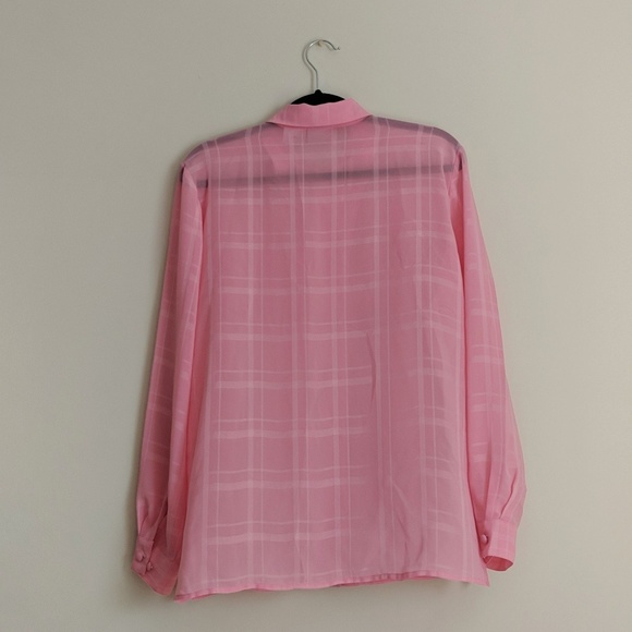 Pink Plaid Button Down Blouse - Picture 4 of 5